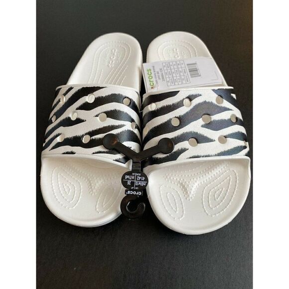 Crocs Classic Animal Print Slides Sandals W 10 M 8 - Picture 1 of 7